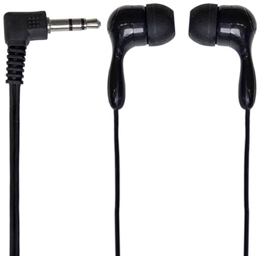 Наушник вакуумный одноразовый арт.305 (цвет-черный) фото